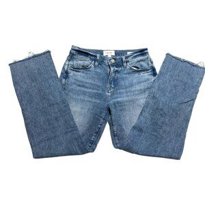 Frame Cropped Straight Leg Jeans Blue Waist 26
